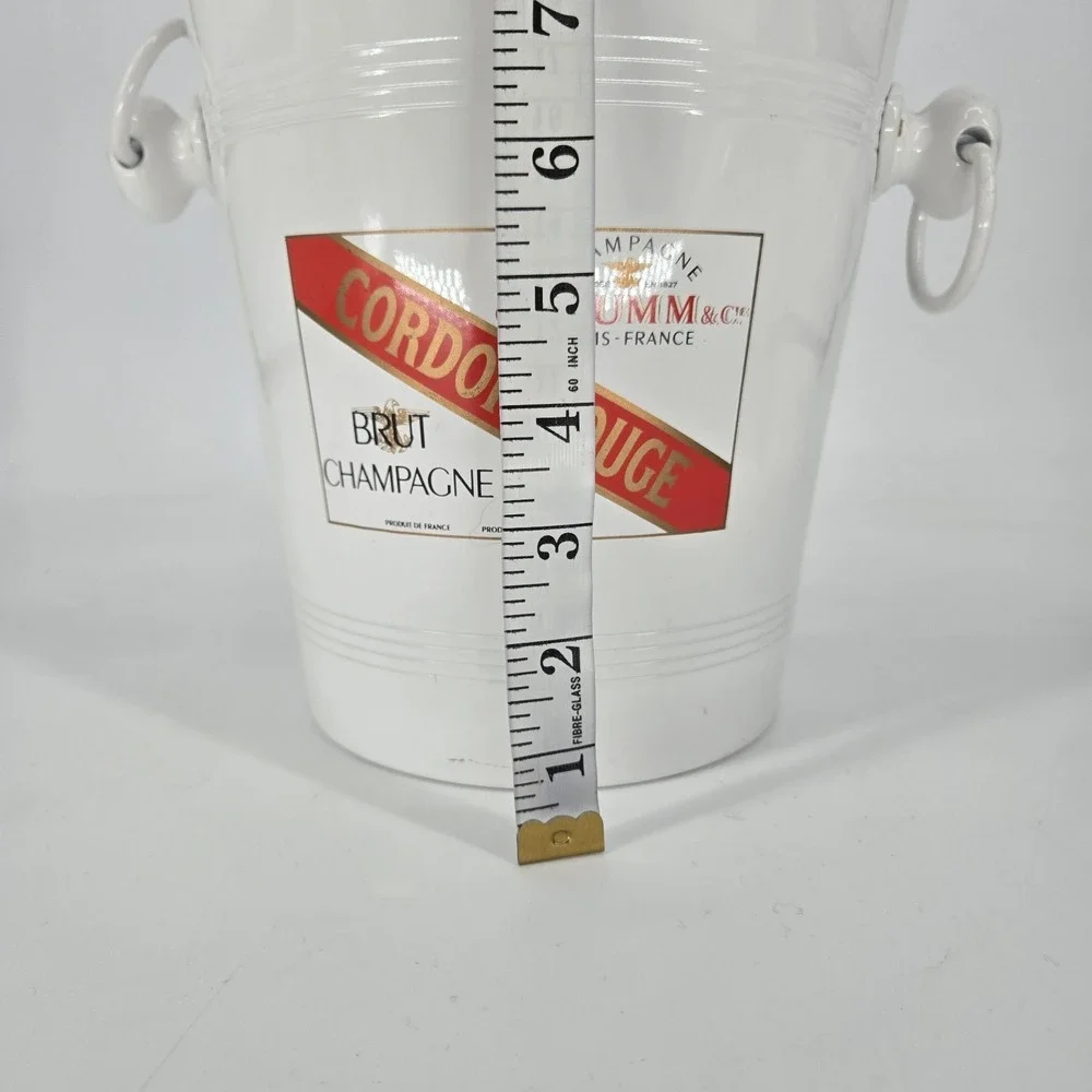 G.H. Mumm Cordon Rouge Champagne Ice Bucket White‎ Metal Barware France